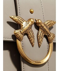 PINKO LOVE ONE CLASSIC Borsa in pelle a tracolla con flap noce-antique gold - Borse Donna - 3