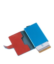 PIQUADRO BLUE SQUARE Portacarte di credito in pelle e metallo cuoio4 - Portafogli Uomo - 2