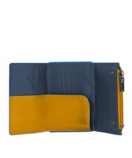 PIQUADRO BLUE SQUARE Portafoglio in pelle con sliding system Giallo - Portafogli Uomo - 3