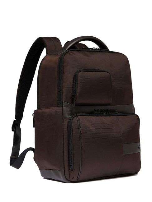 WOLLEM Zaino in pelle e tessuto, porta pc 14" MORO - Zaini da lavoro porta PC