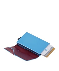 PIQUADRO BLUE SQUARE Portacarte di credito in pelle e metallo ROSSO - Portafogli Uomo - 2