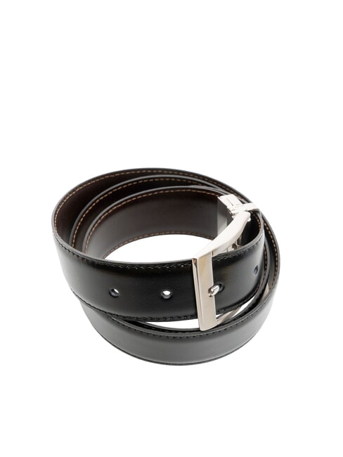 CASUAL Cintura doubleface in pelle smooth black/smooth dark brown - Cinture