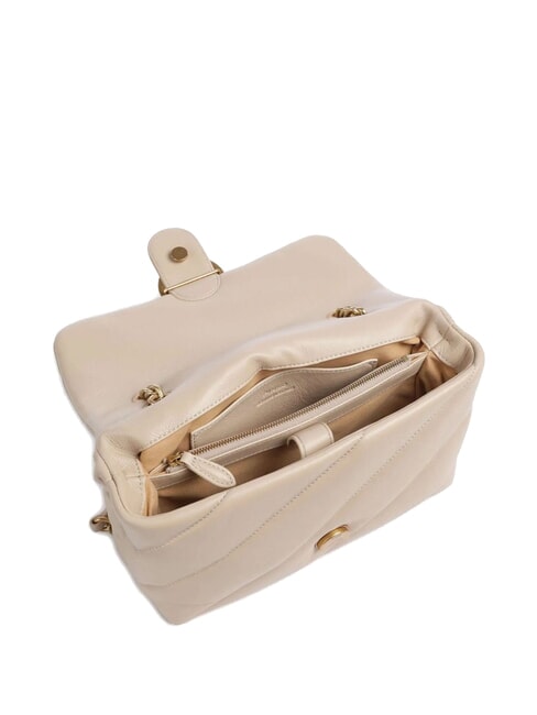 CLASSIC LOVE PUFF Borsa in pelle nappa beige-grigio fumo-antique gold - Borse Donna