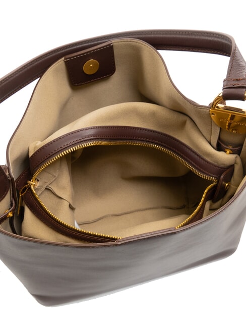 BRIDLE MEDIUM HOBO Borsa a spalla in pelle castano/mushroom - Borse Donna