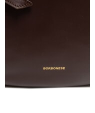 BORBONESE BRIDLE MEDIUM HOBO Borsa a spalla in pelle nappata castano/mushroom - Borse Donna - 3