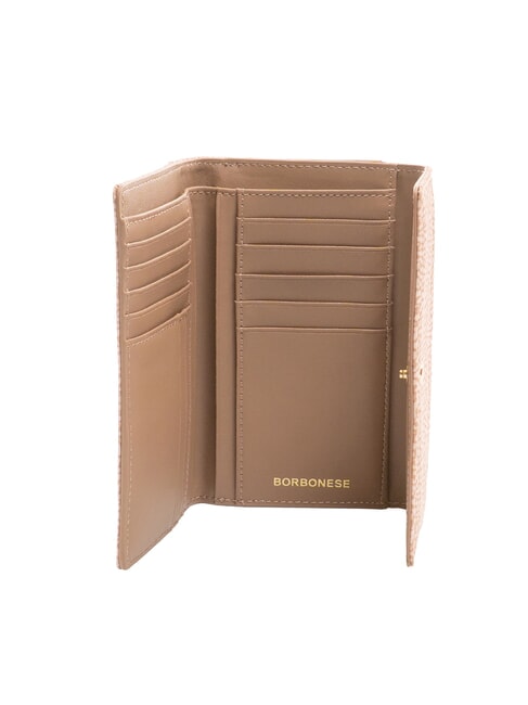 CLASSICA MEDIUM Portafoglio in tessuto riciclato e pelle mauve - Portafogli Donna