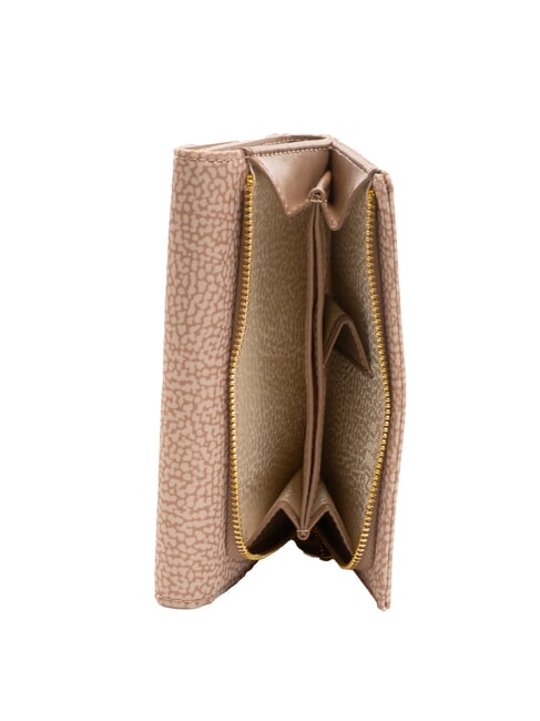 CLASSICA MEDIUM Portafoglio in tessuto riciclato e pelle mauve - Portafogli Donna