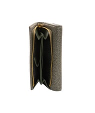 BORBONESE CLASSICA MEDIUM Portafoglio in tessuto riciclato e pelle alloro - Portafogli Donna - 4