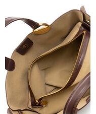 BORBONESE BRIDLE MEDIUM SHOPPER Borsa a mano in pelle nappata castano/mushroom - Borse Donna - 5