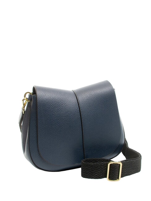 HELENA ROUND Borsa in pelle con doppia tracolla BLU NAVY - Borse Donna