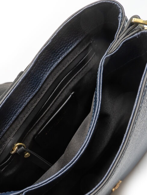 HELENA ROUND Borsa in pelle con doppia tracolla BLU NAVY - Borse Donna