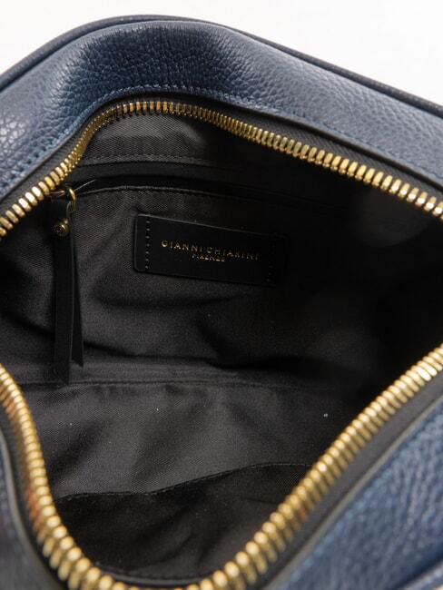 NINA Borsa camera case in pelle con tracolla in tessuto BLU NAVY - Borse Donna