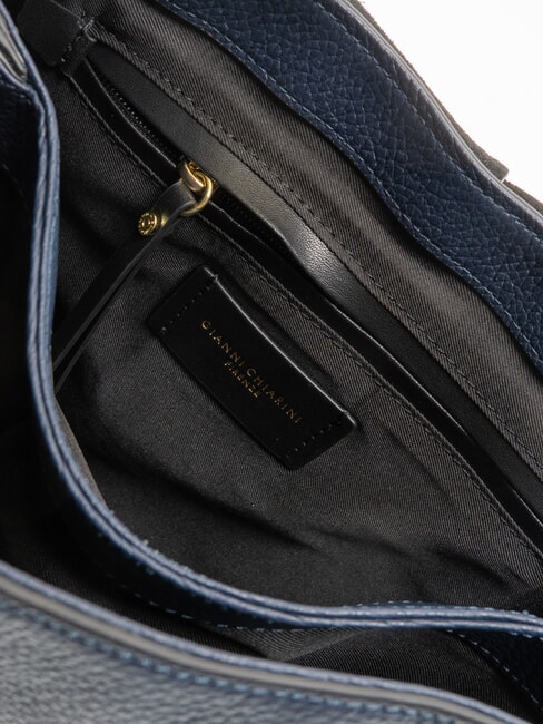 HELENA ROUND Borsa piccola in pelle a tracolla BLU NAVY - Borse Donna