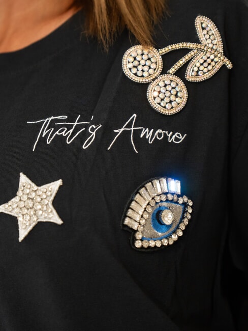 BOXY T-Shirt in cotone nero - T-shirt e Top Donna