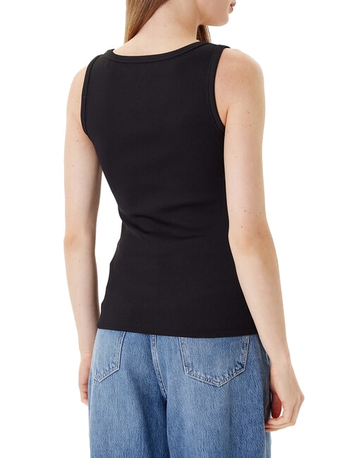 RAISSA LOGO Canotta con logo in strass jetbla - T-shirt e Top Donna