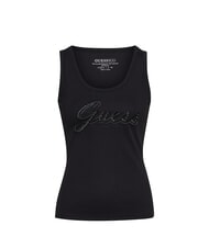 GUESS RAISSA LOGO Canotta con logo in strass jetbla - T-shirt e Top Donna - 4