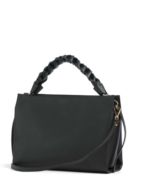 BOHEME GRANA DOUBLE Borsa in pelle martellata con tracolla noir/cognac - Borse Donna