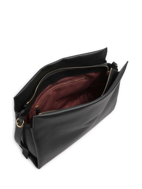 BOHEME GRANA DOUBLE Borsa in pelle martellata con tracolla noir/cognac - Borse Donna
