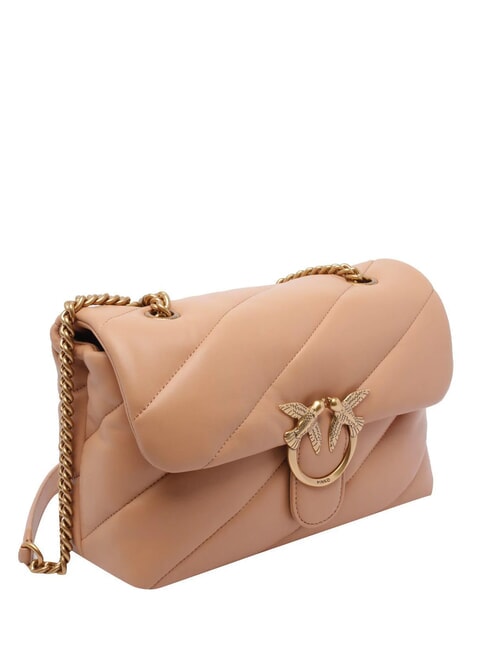 CLASSIC LOVE PUFF Borsa in pelle nappa rosa toast-antique gold - Borse Donna