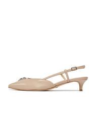GUESS JESSON Décolleté sling back in pelle taupe - Scarpe Donna - 3