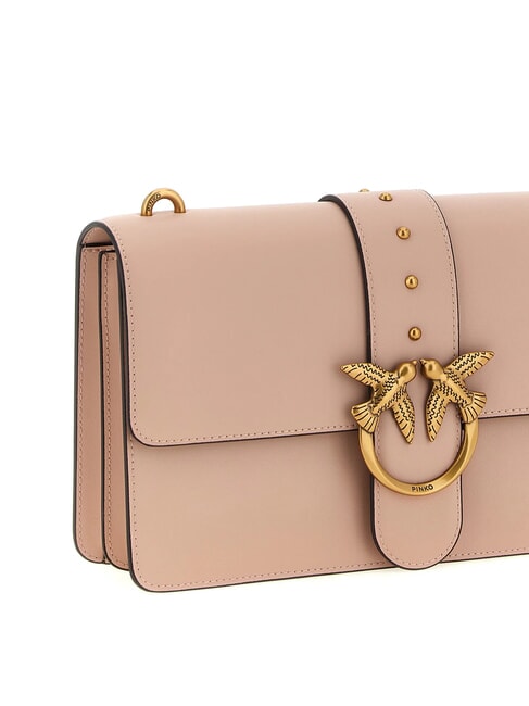 LOVE ONE CLASSIC Borsa in pelle a tracolla con flap cipria-antique gold - Borse Donna