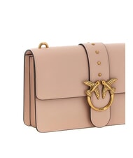 PINKO LOVE ONE CLASSIC Borsa in pelle a tracolla con flap cipria-antique gold - Borse Donna - 3
