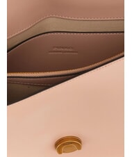 PINKO LOVE ONE CLASSIC Borsa in pelle a tracolla con flap cipria-antique gold - Borse Donna - 4