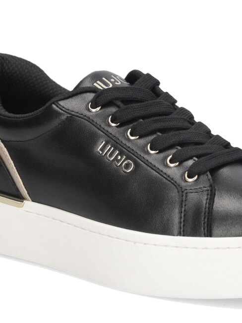 PRETTY 06 Sneakers platform in pelle black/light gold - Scarpe Donna