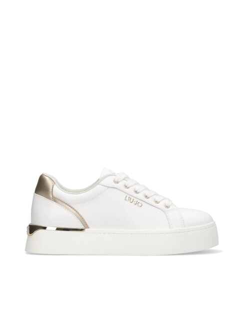PRETTY 06 Sneakers platform in pelle white/light gold - Scarpe Donna