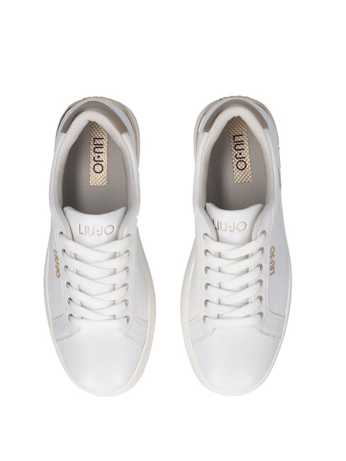 PRETTY 06 Sneakers platform in pelle white/light gold - Scarpe Donna