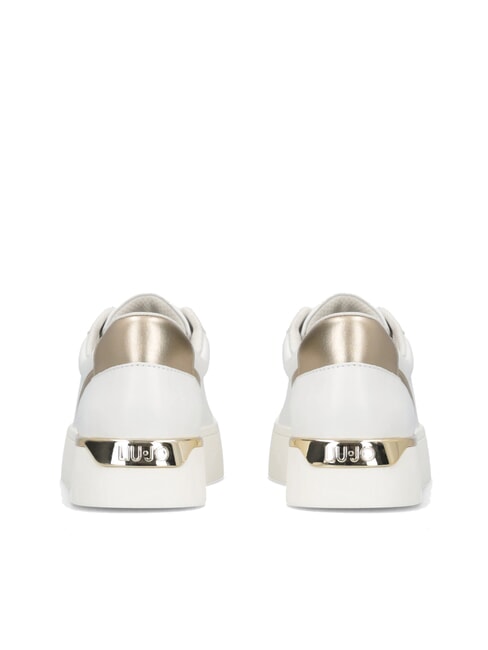 PRETTY 06 Sneakers platform in pelle white/light gold - Scarpe Donna