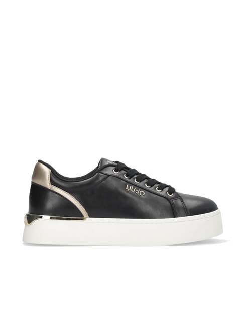 PRETTY 06 Sneakers platform in pelle black/light gold - Scarpe Donna