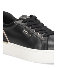 LIUJO PRETTY 06 Sneakers platform in pelle black/light gold - Scarpe Donna - 4