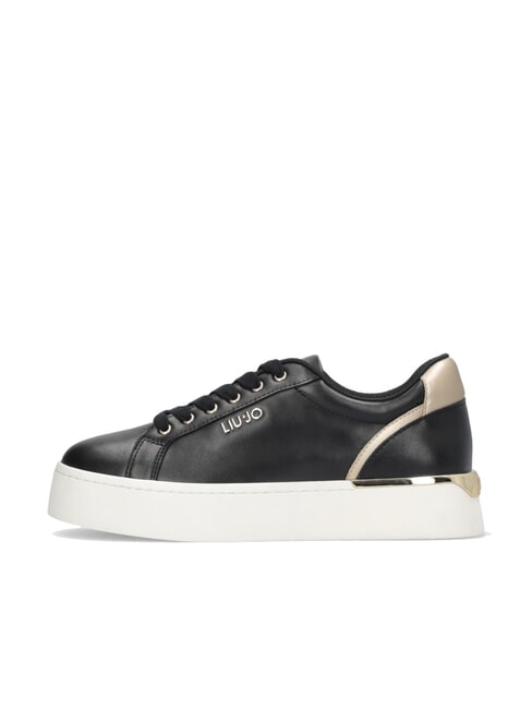 PRETTY 06 Sneakers platform in pelle black/light gold - Scarpe Donna