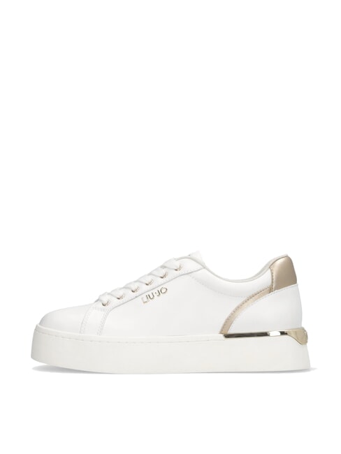 PRETTY 06 Sneakers platform in pelle white/light gold - Scarpe Donna