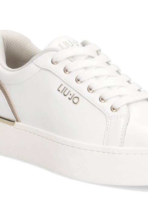PRETTY 06 Sneakers platform in pelle white/light gold - Scarpe Donna