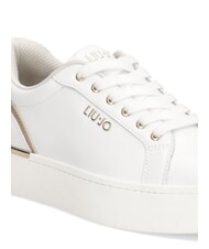LIUJO PRETTY 06 Sneakers platform in pelle white/light gold - Scarpe Donna - 4