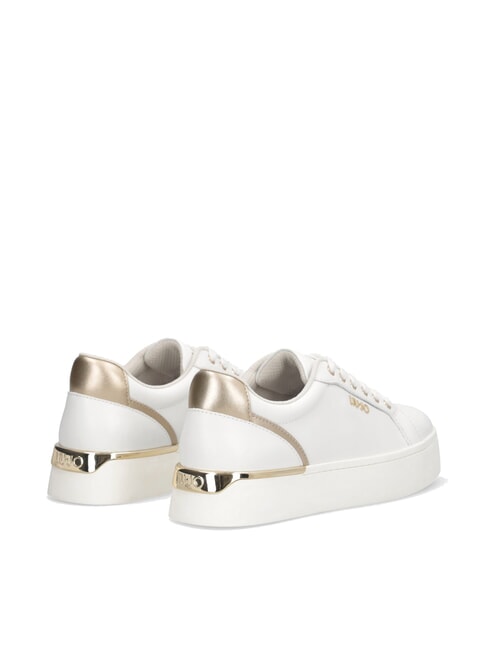 PRETTY 06 Sneakers platform in pelle white/light gold - Scarpe Donna