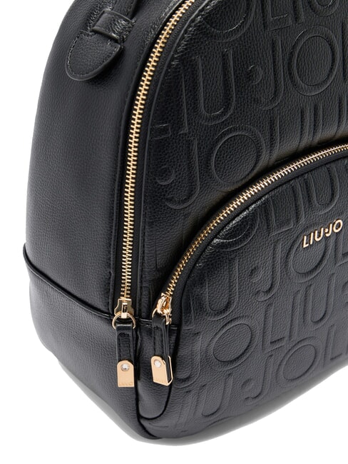 MANHATTAN Zaino medio logo in rilievo NERO - Borse Donna