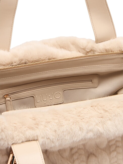 VERRY Borsa hobo grande peluche NEUTRO - Borse Donna