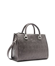 LIUJO MANHATTAN Borsa satchel media con logo antracite met. - Borse Donna - 2