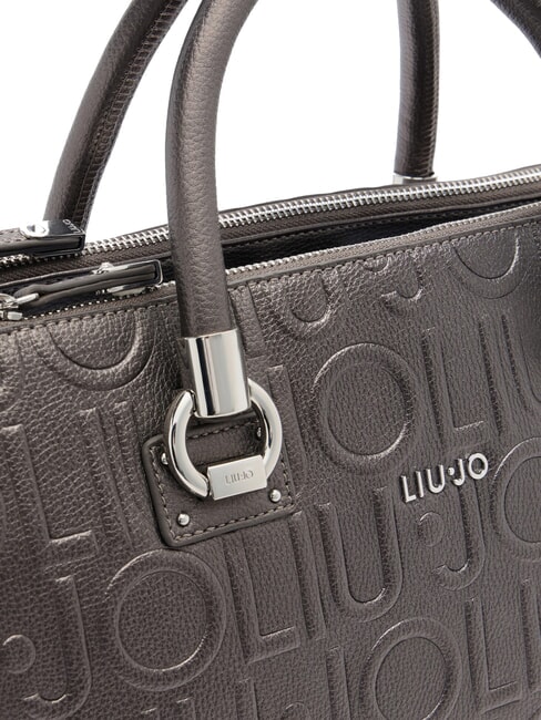 MANHATTAN Borsa satchel media con logo antracite met. - Borse Donna