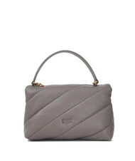 PINKO CLASSIC LOVE PUFF Borsa in pelle nappa grigio asfalto 1 - antique gol - Borse Donna - 3