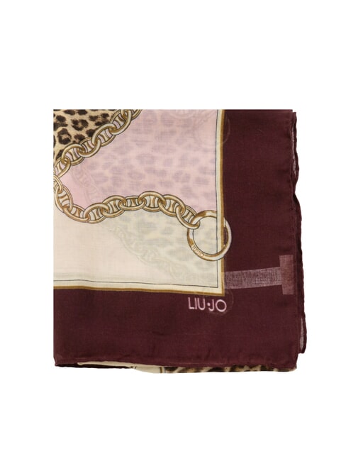 ANIMALIER CHAIN Foulard con stampa all over red aubergine - Sciarpe