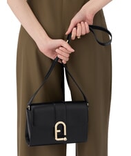 FURLA URBAN Borsa a tracolla piccola in pelle Nero - Borse Donna - 6