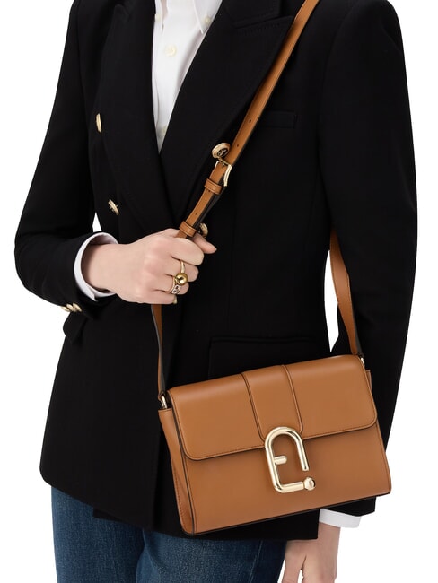 URBAN Borsa a tracolla piccola in pelle brandy - Borse Donna