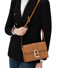 FURLA URBAN Borsa a tracolla piccola in pelle brandy - Borse Donna - 5