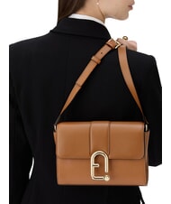 FURLA URBAN Borsa a tracolla piccola in pelle brandy - Borse Donna - 6