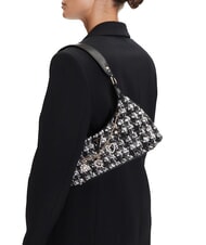 GUESS EVERLEE Borsa in tessuto jacquard con charm blackmulti - Borse Donna - 5