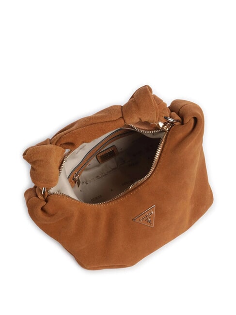 ISOTTA Borsa in pelle suede con catena COGNAC - Borse Donna